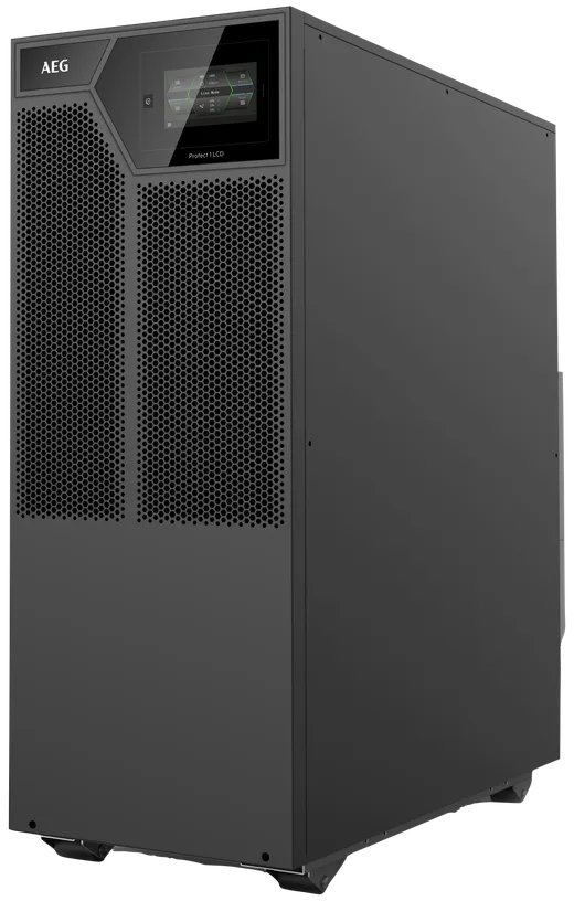 UPS AEG Protect 1 LCD en gabinete torre con pantalla táctil