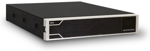 UPS AEG Protect D de 2U para rack, vista en perspectiva