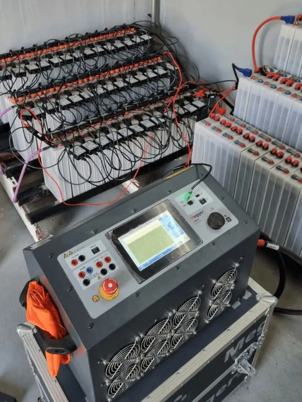 Equipo de descarga para ensayos de capacidad en una sala de baterías